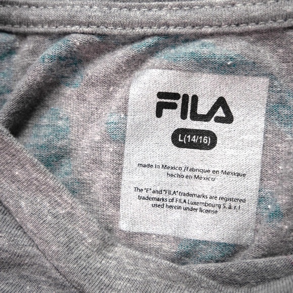 Fila Womens Size Small Big Girls Large (14/16) Grey Multicolored Crop Shirt - Picture 8 of 8
